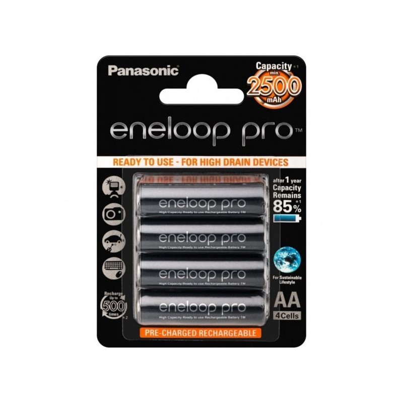 PILES RECHARGEABLE EneloopPRO AA 1,2V min 2500mAh AA - Batterie Multi  Services