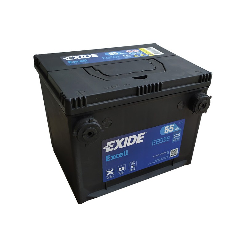 BATTERIE DEMARRAGE FULMEN / EXIDE 12V 55Ah 620A Borne AMERICAINE (+ à  Gauche en Façade) - Batterie Multi Services