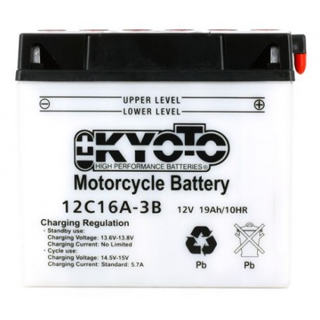 BATTERIE MOTO 12V 19Ah 235A 12C16A-3B / 712163 / 51913 - Batterie Multi  Services