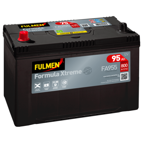 BATTERIE DEMARRAGE 12V 95Ah-800A + à Gauche Type Japonaise Borne Classique FORMULA XTREME FULMEN / EXIDE PREMIUM