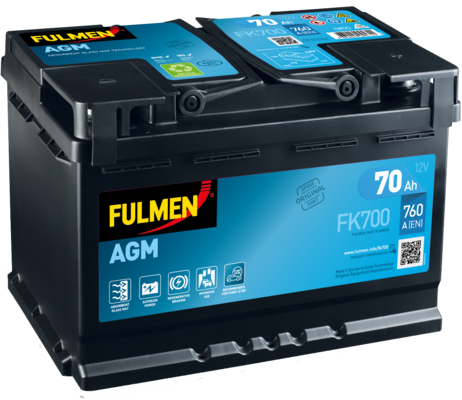 Batterie Démarrage Fulmen AGM Stop and Start 12V 70Ah-760A