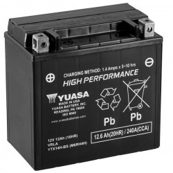 BATTERIE MOTO NANO GEL YUASA 12V 14Ah  YGZ14H-BS HARLEY
