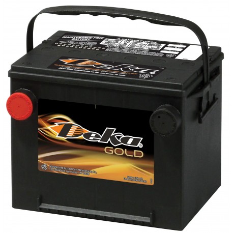 BATTERIE DEMARRAGE DEKA 12V 75Ah 650A Borne AMERICAINE (+ à Gauche en Façade)
