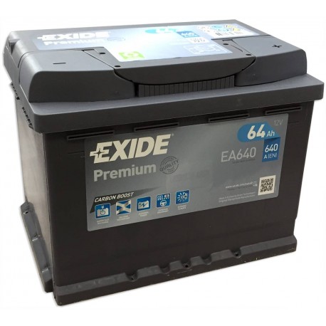 BATTERIE DEMARRAGE 12V 64Ah-640A EXIDE PREMIUM